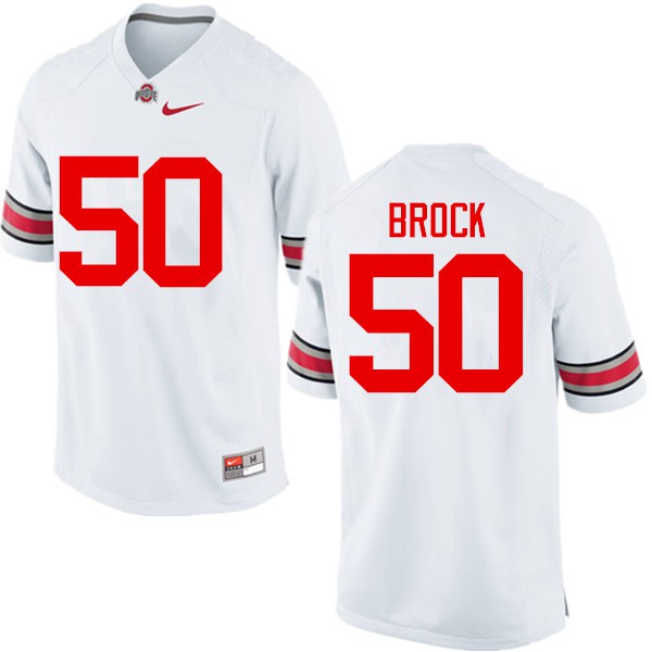 Ohio State Buckeyes #50 Nathan Brock Men Stitched Jersey White